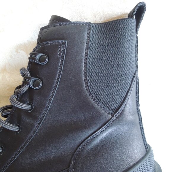 Sorel Black Lace Up Brex Waterproof Chunky Moto Boots 9 - Picture 6 of 12
